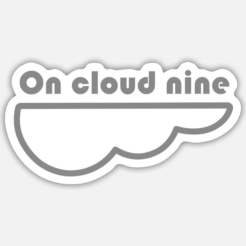 Feel good - On cloud nine - Sticker size S (10 x 10 cm) - white matte