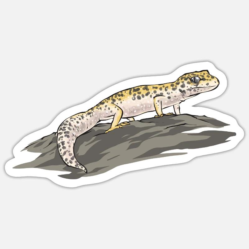 Leopard Gecko Reptile Pet Gecko - Sticker size S (10 x 10 cm) - white matte