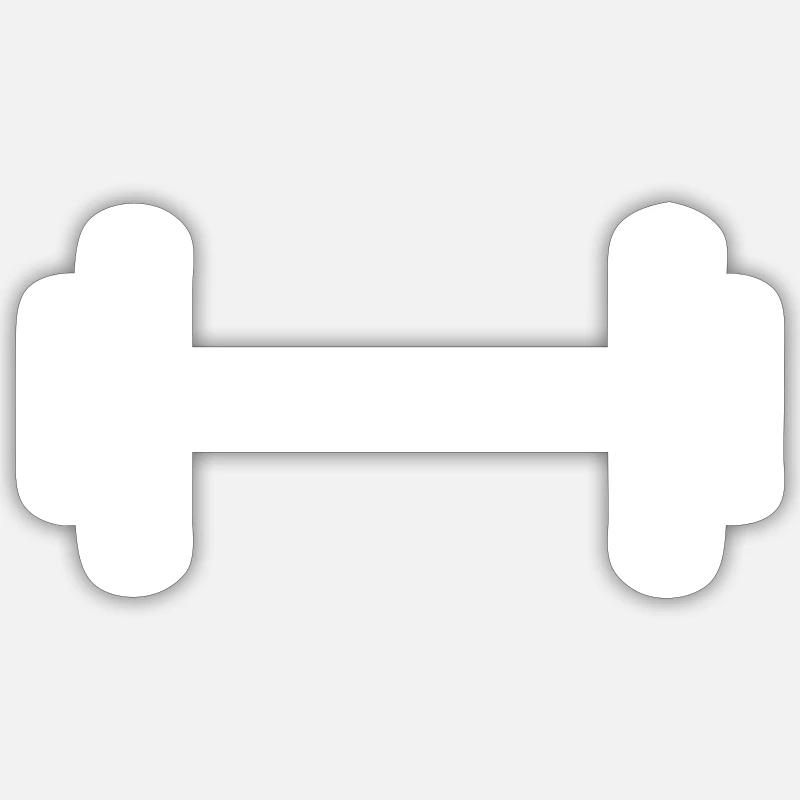 Strength Training Dumbbell Icon Minimal Icon Vector Sticker size S (10 x 10 cm)