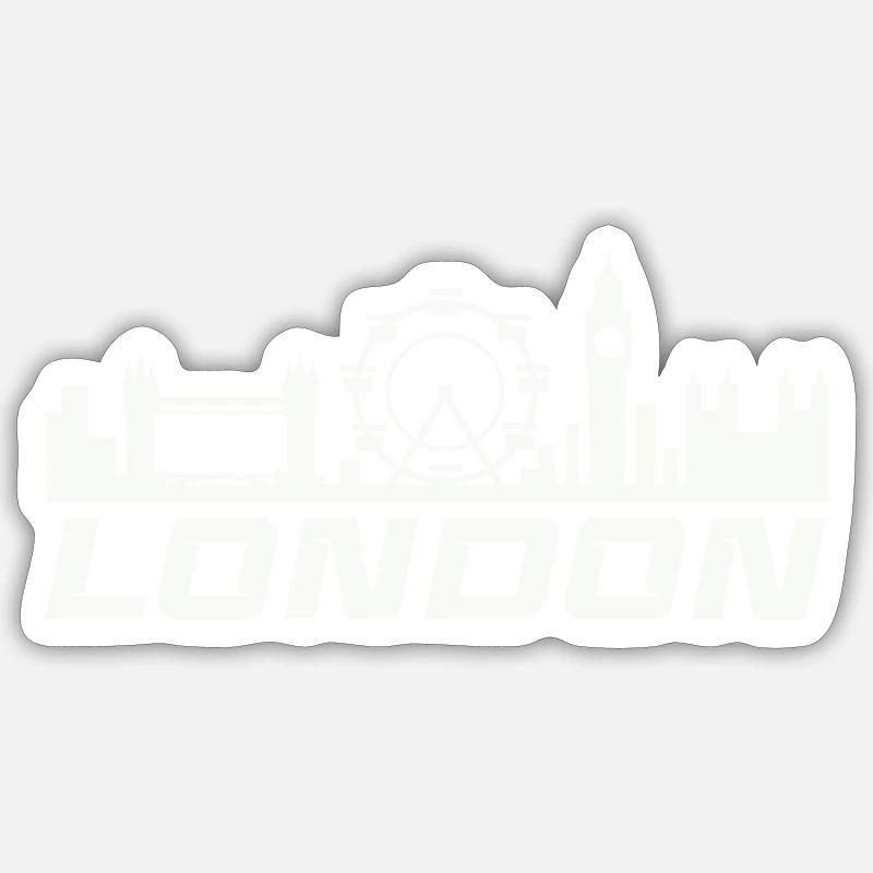 london skyline - Sticker Größe S (10 x 10 cm) - Mattweiß