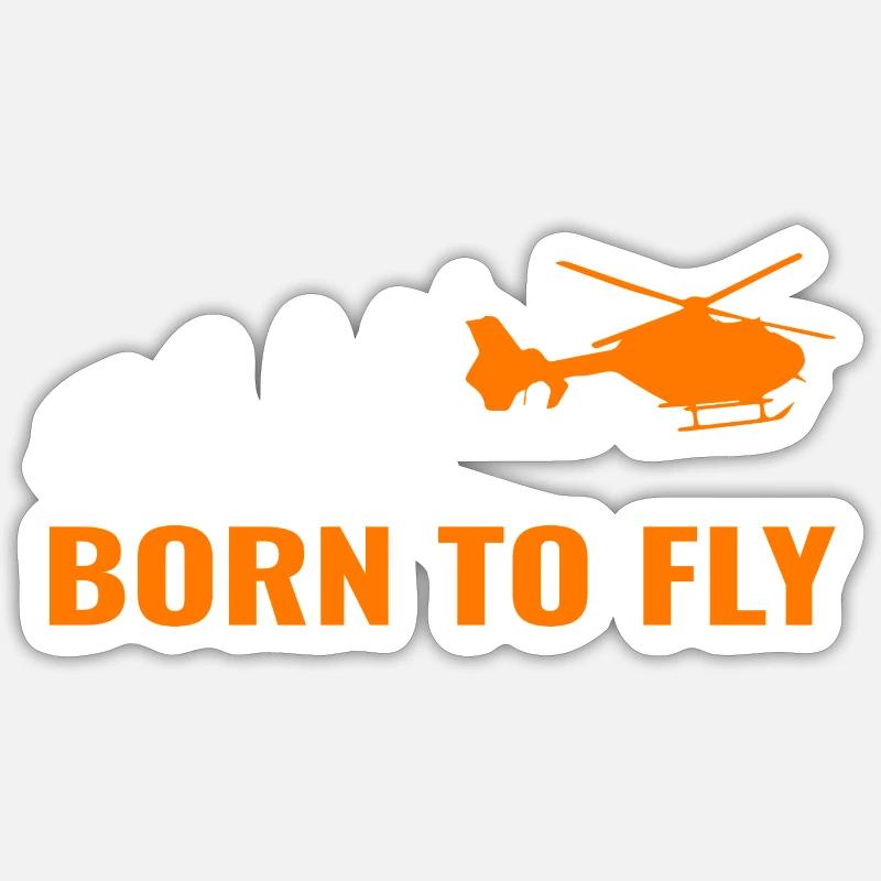 Hubschrauber Evolution Helikopter Pilot - Sticker Größe S (10 x 10 cm) - Mattweiß