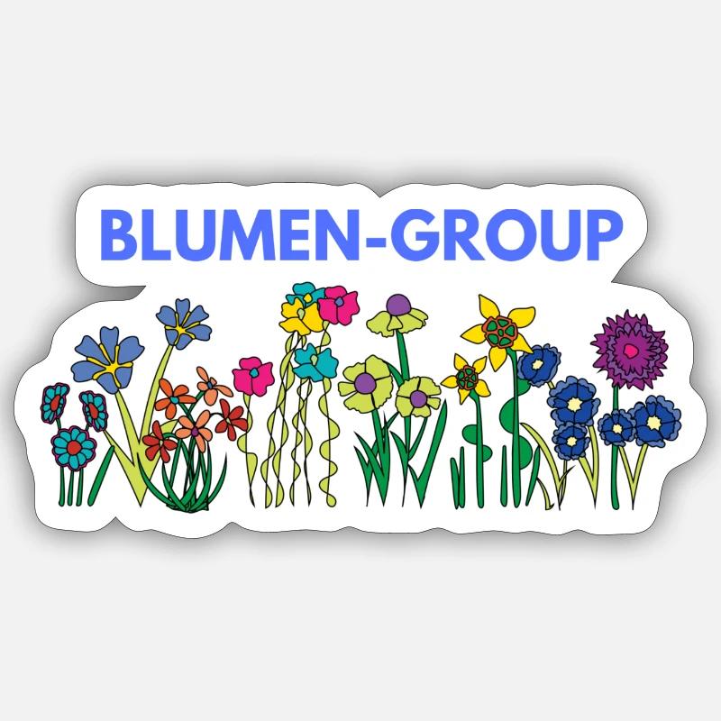 BLUMEN GROUP - Sticker Größe S (10 x 10 cm) - Mattweiß