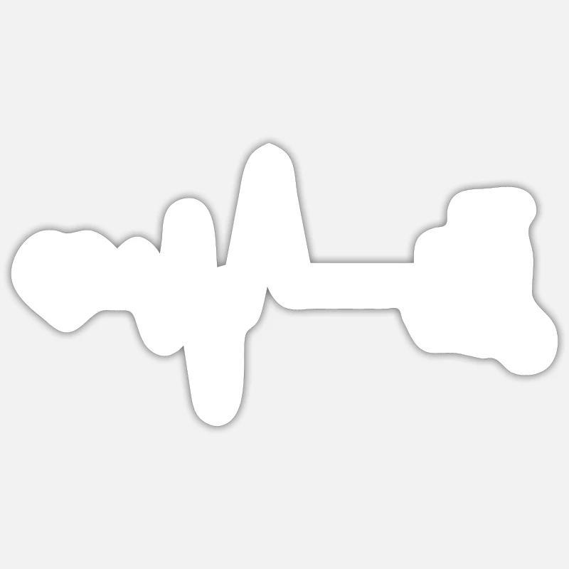 E-roller Puls Herzschlag E Scooter - Sticker Größe S (10 x 10 cm) - Mattweiß
