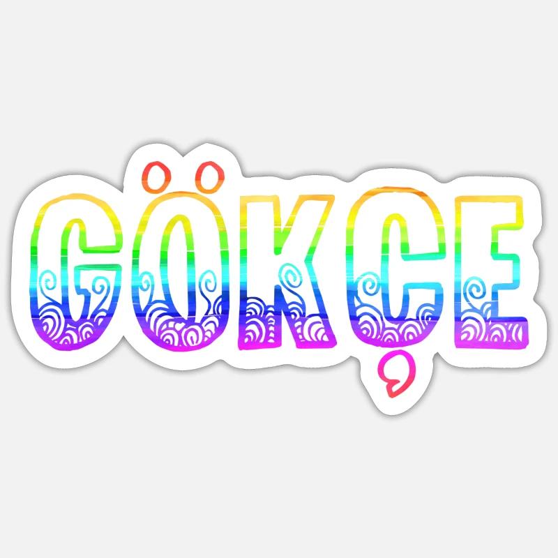 gökçe rs regenbogen - Sticker Größe S (10 x 10 cm) - Mattweiß