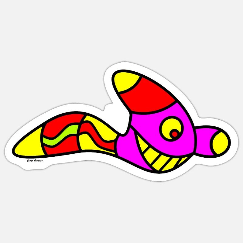 Wurm kinder shirt - Sticker Größe S (10 x 10 cm) - Mattweiß