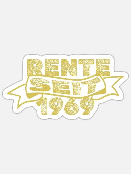 Rente 1969 - Sticker Größe S (10 x 10 cm) - Mattweiß