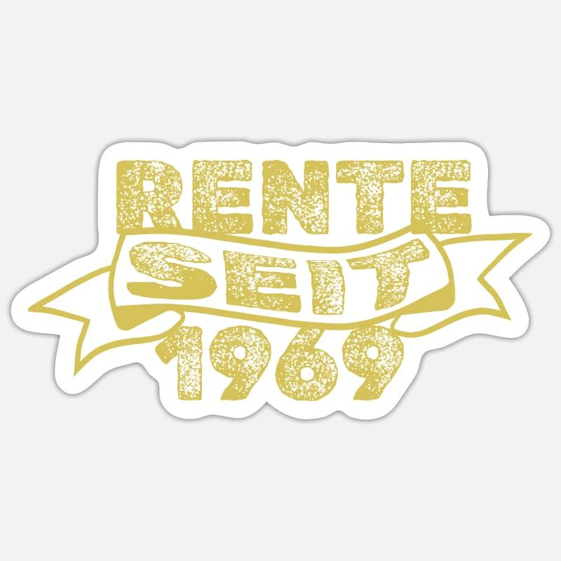 Pension 1969 - Sticker taille S (10 x 10 cm) - blanc mat