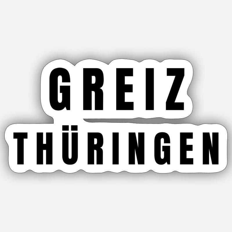 Greiz, Thuringe - Sticker taille S (10 x 10 cm) - blanc mat
