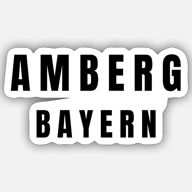 Amberg, Bavière - Sticker taille S (10 x 10 cm) - blanc mat