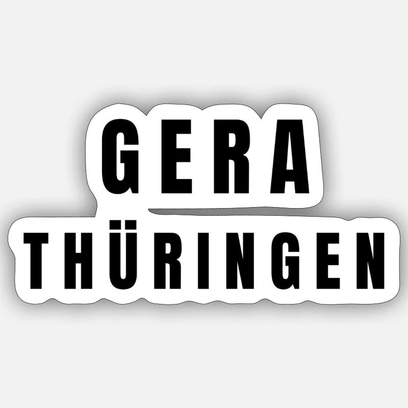 Gera, Thuringe - Sticker taille S (10 x 10 cm) - blanc mat