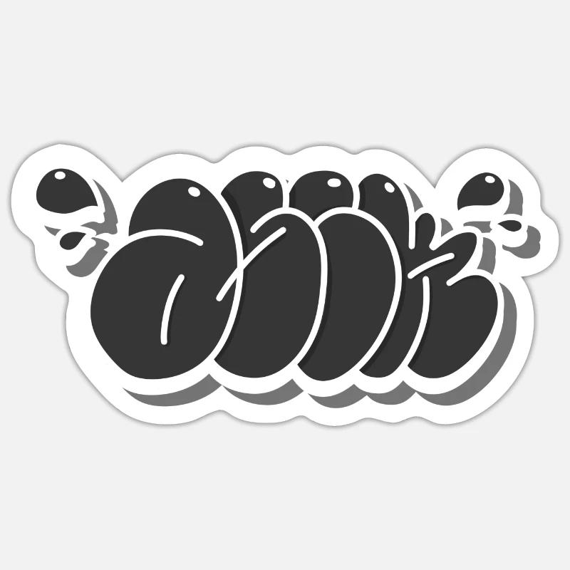 Graffiti throwup asik - Sticker Größe S (10 x 10 cm) - Mattweiß