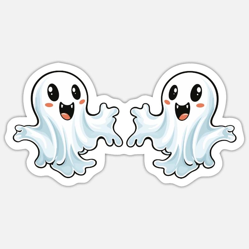 Ghosts Halloween - Sticker Größe S (10 x 10 cm) - Mattweiß