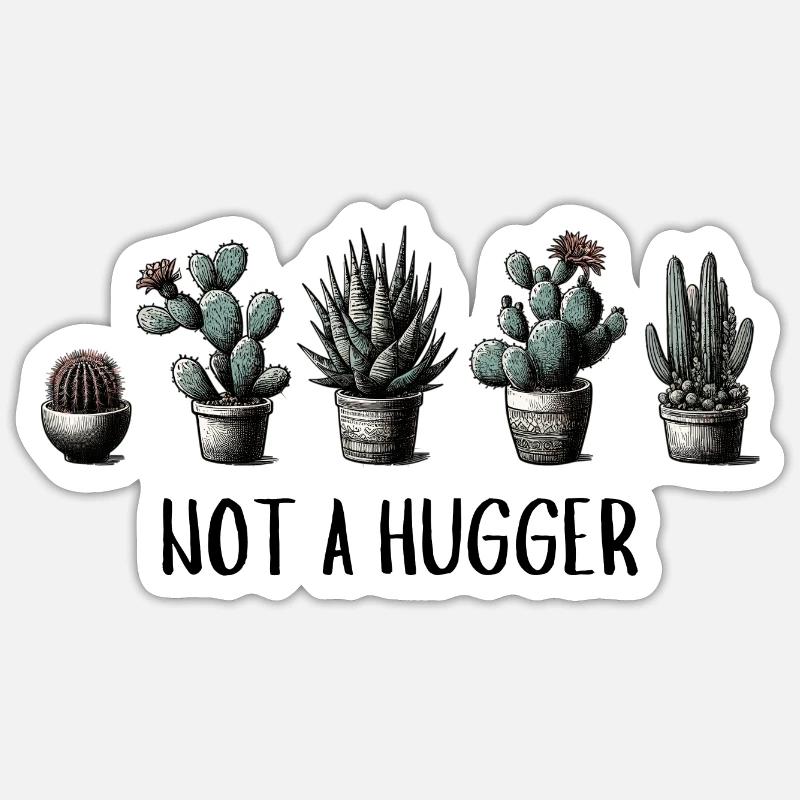 Pas un câlin - Sticker taille S (10 x 10 cm) - blanc mat