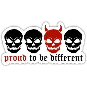DIFFERENT SKULL - 2C - Sticker size S (10 x 10 cm) - white matte - Front