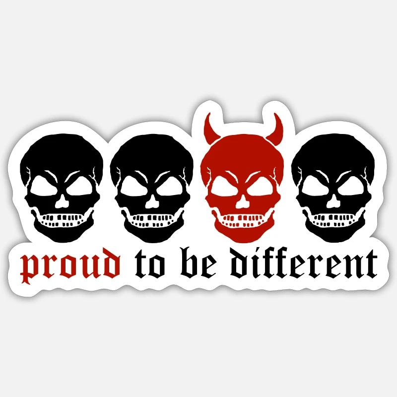 CRÂNE DIFFÉRENT - 2C - Sticker taille S (10 x 10 cm) - blanc mat