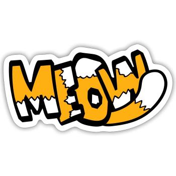 Meow Cat Comic Text Meow Funny Cartoon Quote - Sticker size S (10 x 10 cm) - white matte - Front