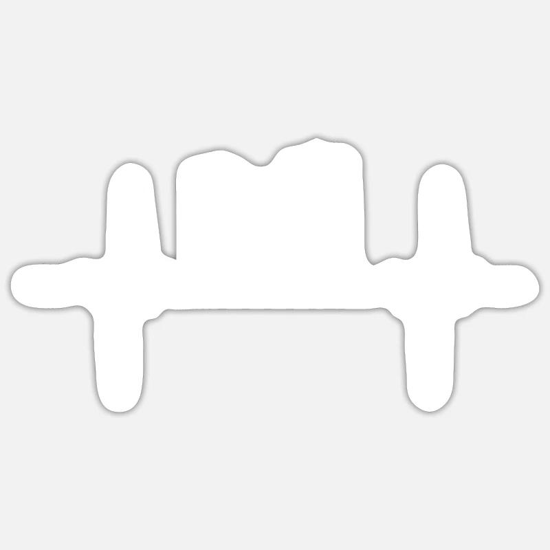 Drummer Heartbeat Batterie - Sticker taille S (10 x 10 cm) - blanc mat