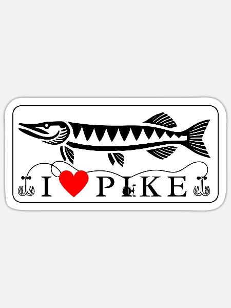 Hechtliebe – Für echte Angler - Sticker Größe S (10 x 10 cm) - Mattweiß