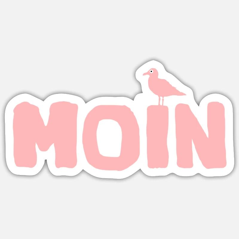 Moin die Möwe local Edition - Sticker Größe S (10 x 10 cm) - Mattweiß