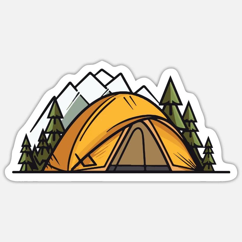 Tente de camping extérieure - Sticker taille S (10 x 10 cm) - blanc mat