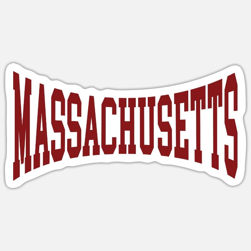 Massachusetts - Sticker taille S (10 x 10 cm) - blanc mat