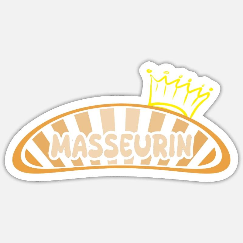 Profession : masseuse - Sticker taille S (10 x 10 cm) - blanc mat