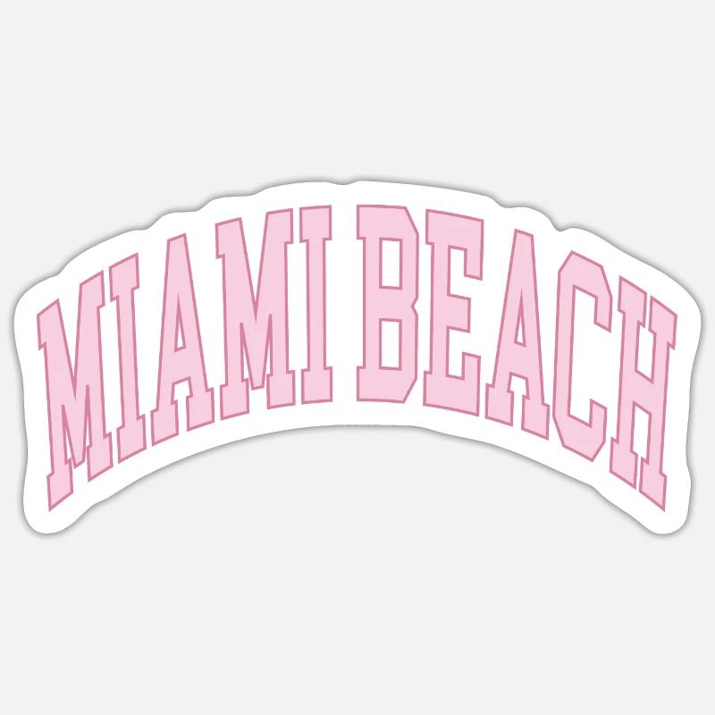 Miami Beach - Sticker taille S (10 x 10 cm) - blanc mat