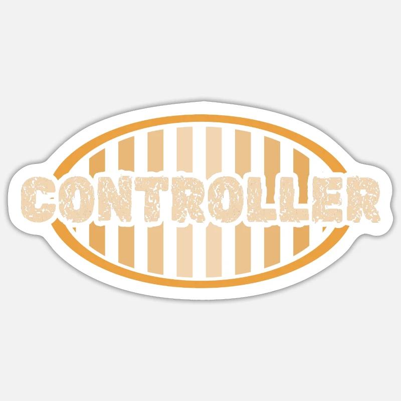 Controller als Job - Sticker Größe S (10 x 10 cm) - Mattweiß