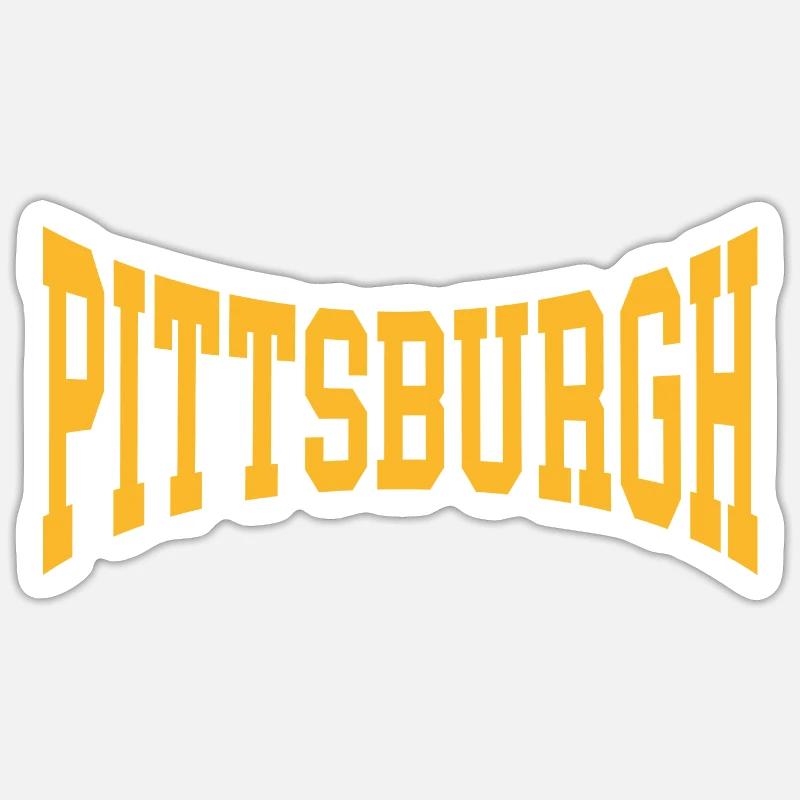 Pittsburgh - Sticker taille S (10 x 10 cm) - blanc mat