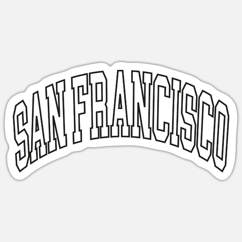 San Francisco - Sticker taille S (10 x 10 cm) - blanc mat
