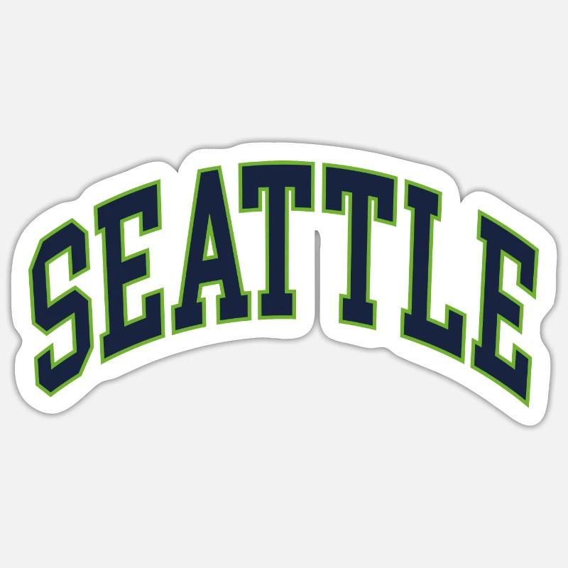 Seattle - Sticker taille S (10 x 10 cm) - blanc mat