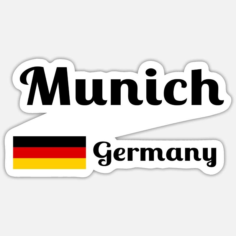 Munich, Allemagne - Imprimés élégants - Sticker taille S (10 x 10 cm) - blanc mat
