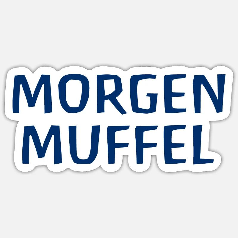 Morgenmuffel - Sticker Größe S (10 x 10 cm) - Mattweiß