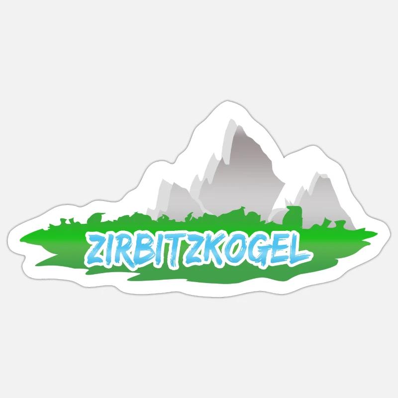 Zirbitzkogel - Sticker Größe S (10 x 10 cm) - Mattweiß