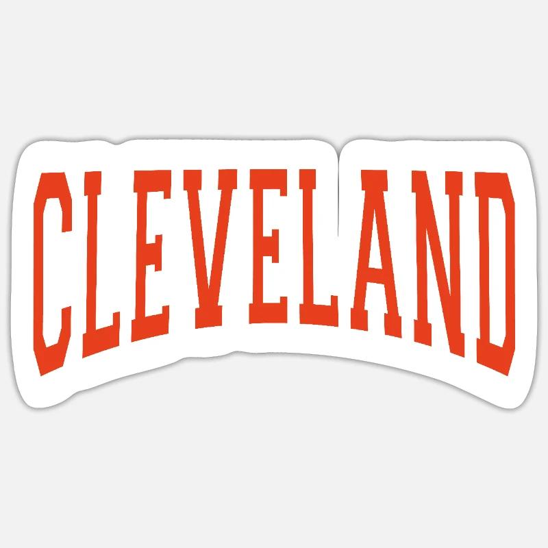 Cleveland - Sticker Größe S (10 x 10 cm) - Mattweiß