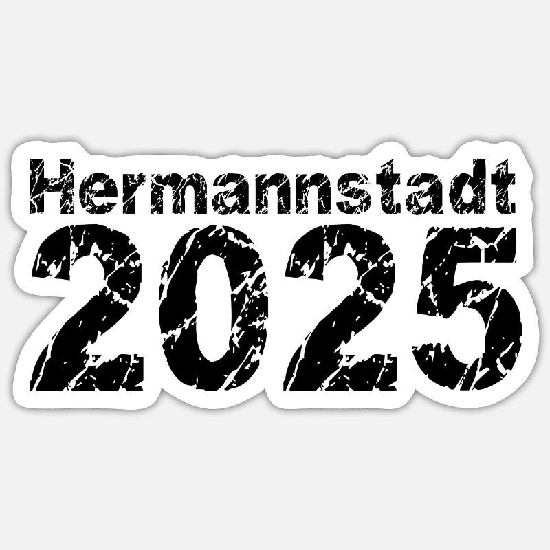 Sibiu 2025 - Sticker taille S (10 x 10 cm) - blanc mat