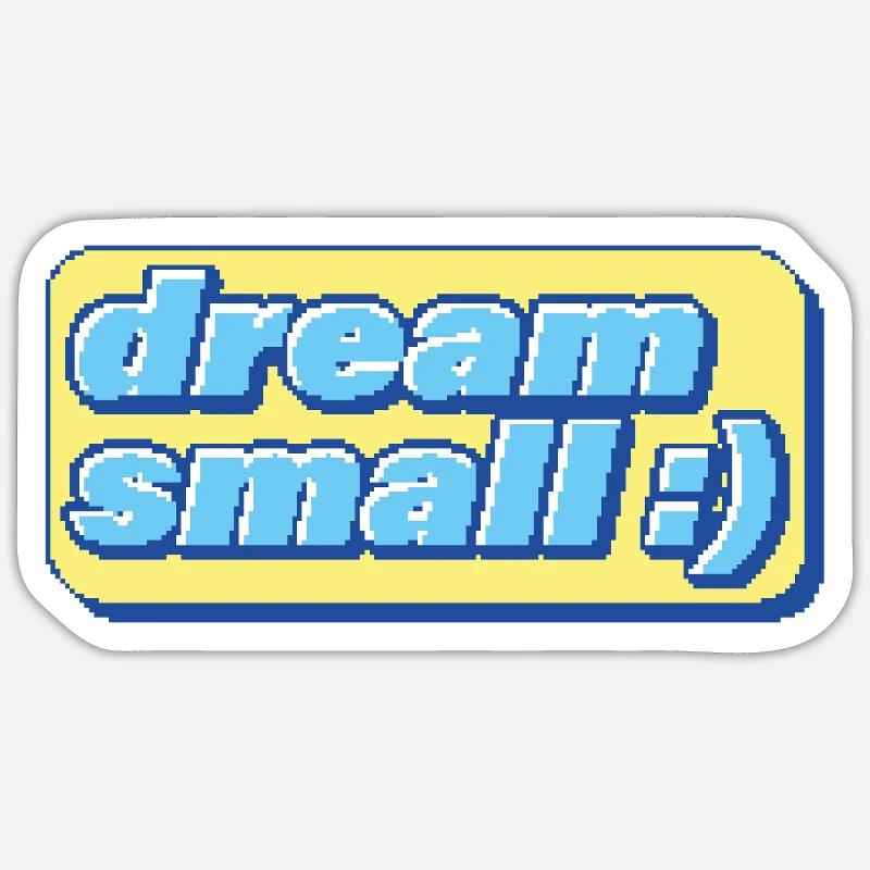 Retro Pixel Dream – Ironic motivation - Sticker size S (10 x 10 cm) - white matte