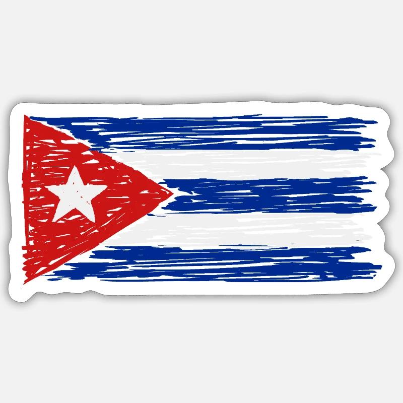 Drapeau de Cuba Sticker taille S (10 x 10 cm)