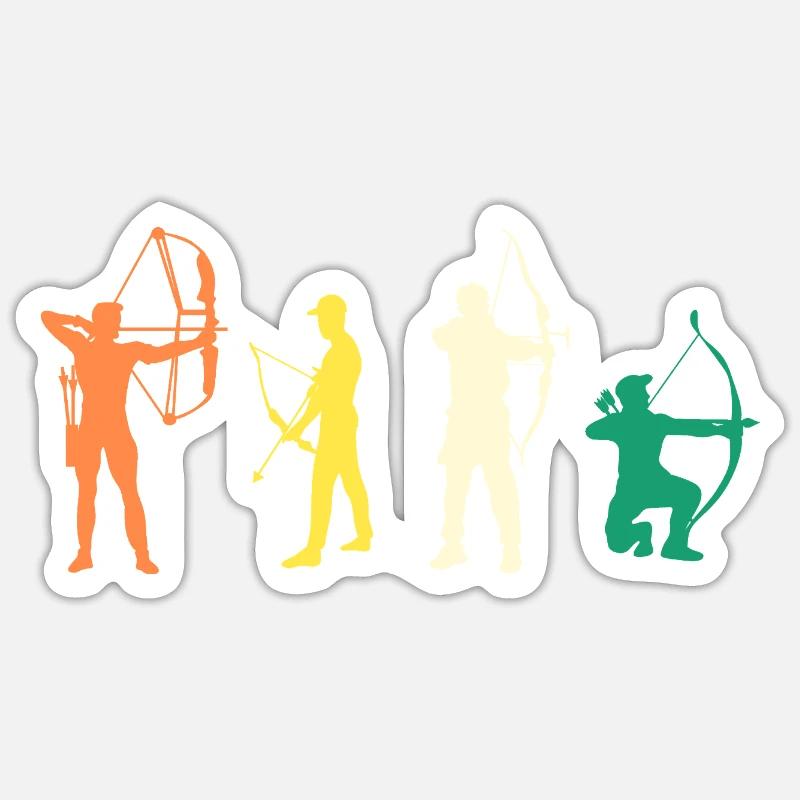 Bogenschütze Evolution Bogenschießen Sticker Größe S (10 x 10 cm)
