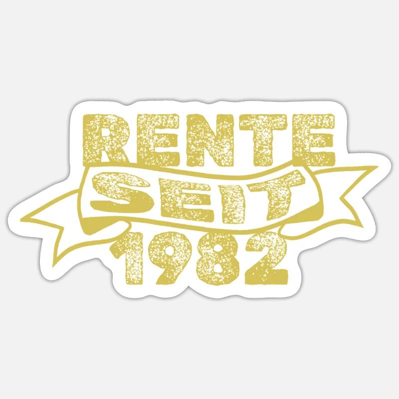 1982 1982 - Sticker taille S (10 x 10 cm) - blanc mat