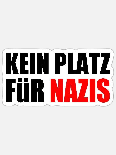 kein platz für nazis - Sticker Größe S (10 x 10 cm) - Mattweiß