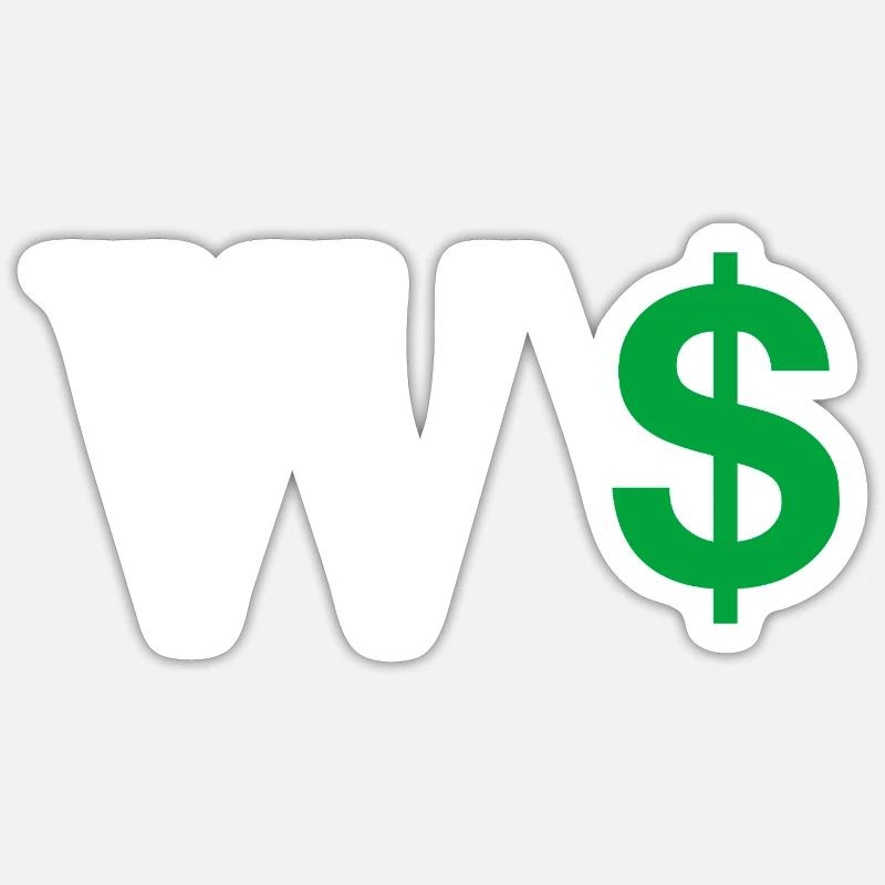 Buchstabe w Dollar - Sticker Größe S (10 x 10 cm) - Mattweiß