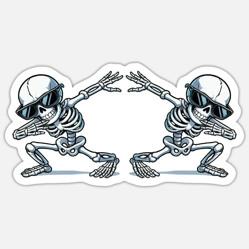 Tamponnage du crâne 2 - Sticker taille S (10 x 10 cm) - blanc mat