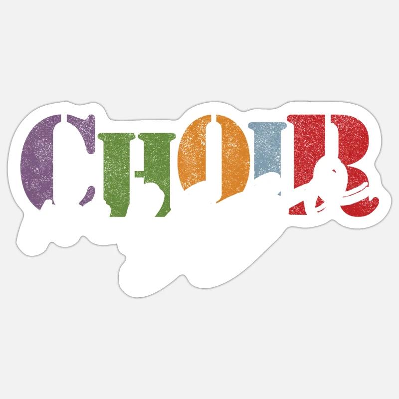 Chorale - Chanteuse mezzo-soprano - Sticker taille S (10 x 10 cm) - blanc mat