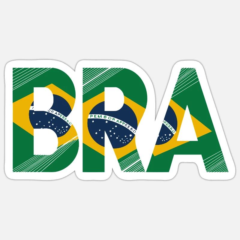 Brésil - Sticker taille S (10 x 10 cm) - blanc mat