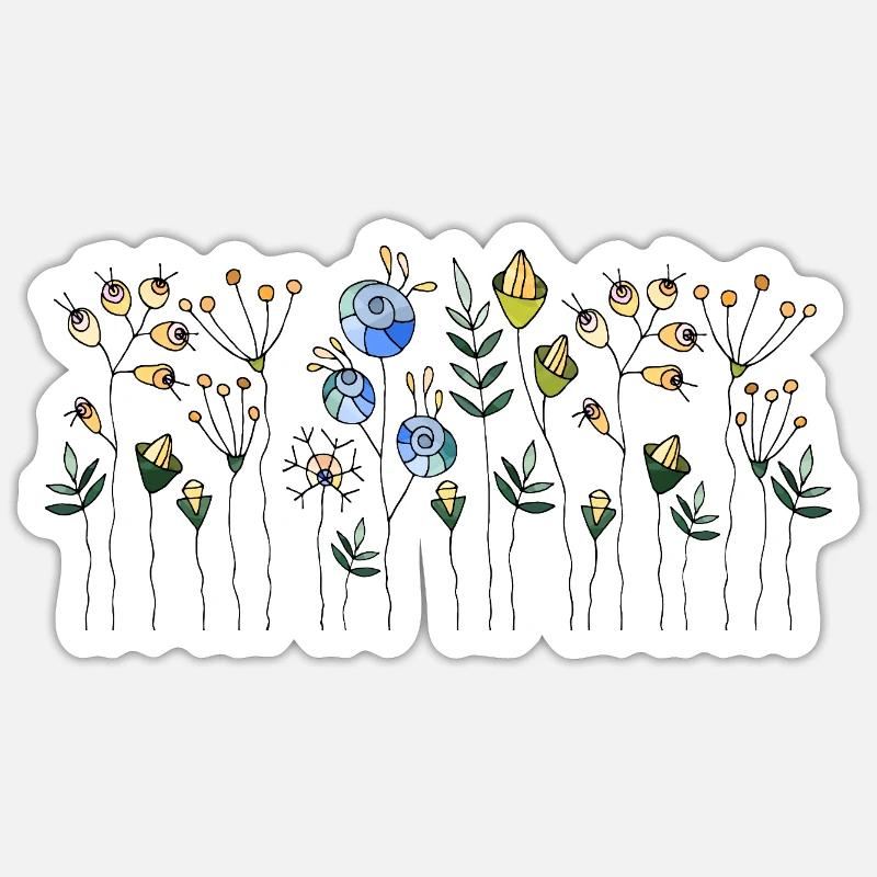 Fleur - Sticker taille S (10 x 10 cm) - blanc mat