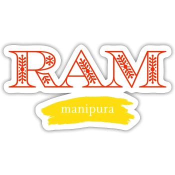 ram - Sticker taille S (10 x 10 cm) - blanc mat - Devant