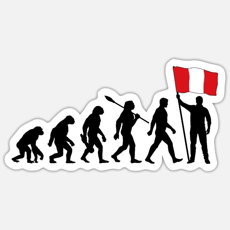 Peru - Evolution - Flagge - Nation Sticker Größe S (10 x 10 cm)