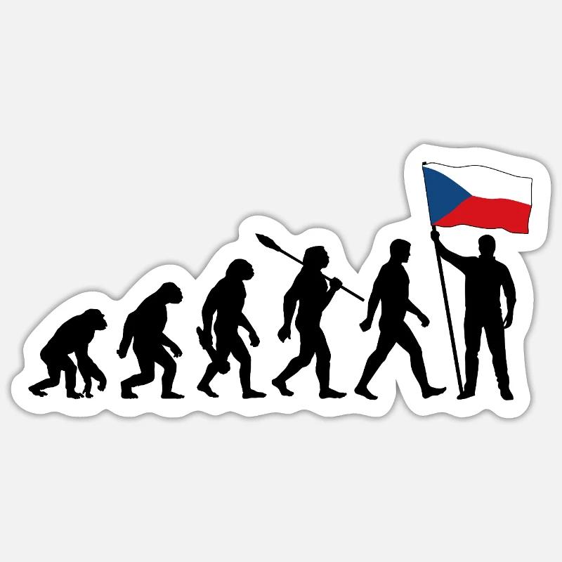 Tschechien - Evolution - Flagge - Nation Sticker Größe S (10 x 10 cm)