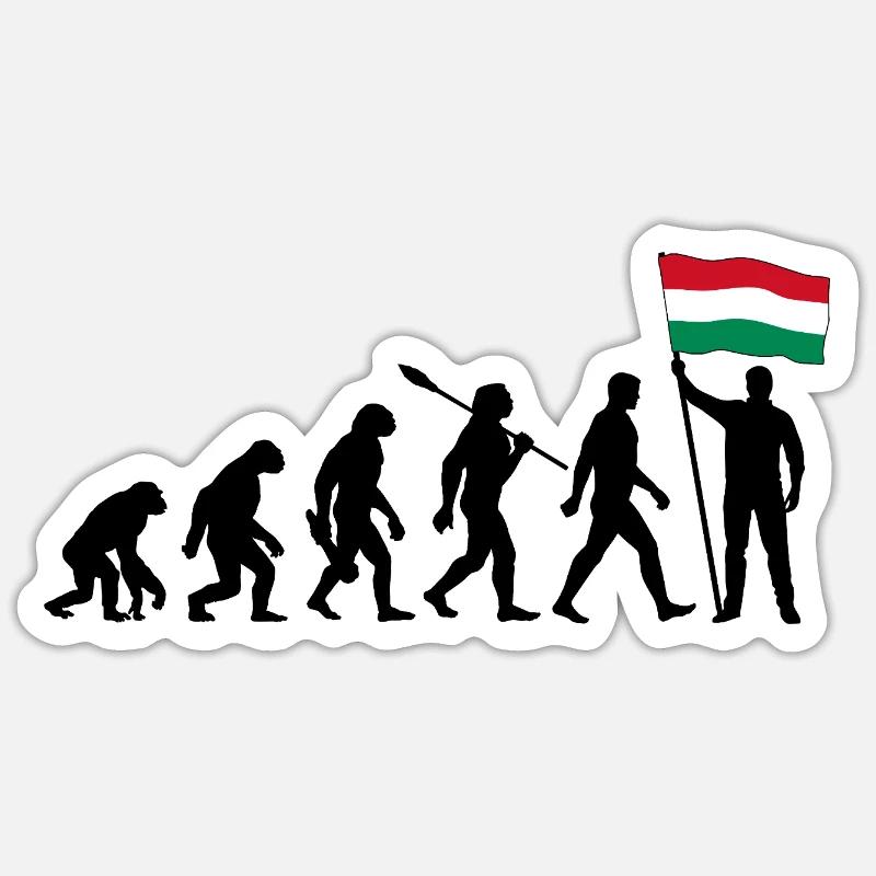 Ungarn - Evolution - Flagge - Nation Sticker Größe S (10 x 10 cm)